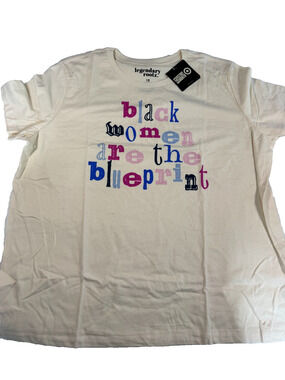 Legendary Rootz Black History Month Women's Blueprint T-Shirt 1X Cream